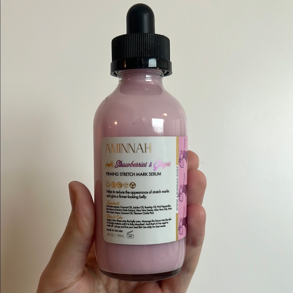 NEW AMINNAH Skincare Strawberries & Grapes Firming Stretch Mark Body Serum